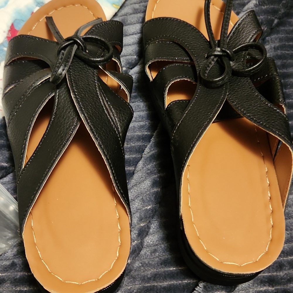 Black Peekaboo Open Toe Sandals